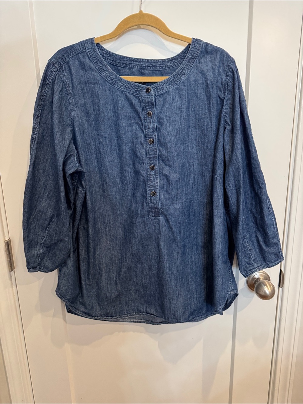 Talbots Blue Denim Button-Front Tunic